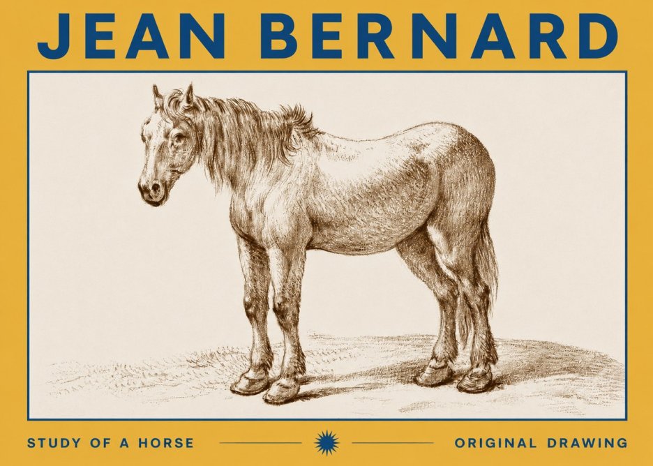 Jean Bernard Study of a Horse XIV No3 - Poster