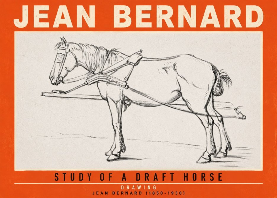 Jean Bernard Study of a Draft Horse II No2 - Poster