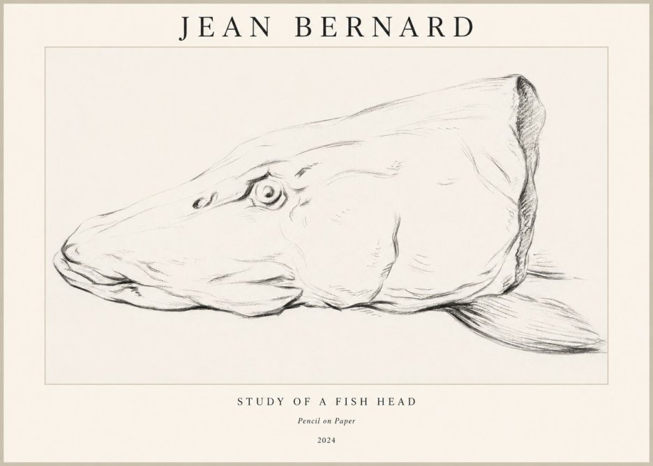 Jean Bernard Study of a Fish Head No1 - Poster