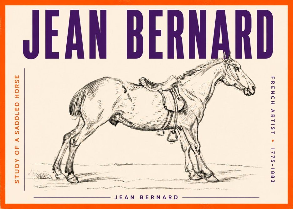 Jean Bernard Study of a Saddled Horse No3 - Poster