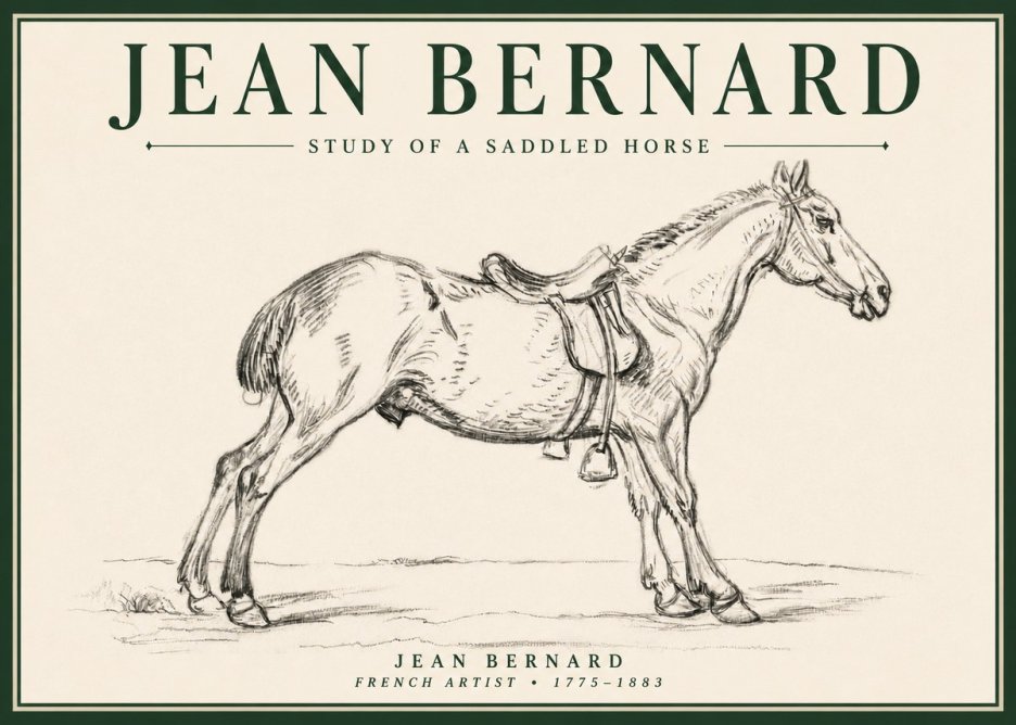 Jean Bernard Study of a Saddled Horse No4 - Poster