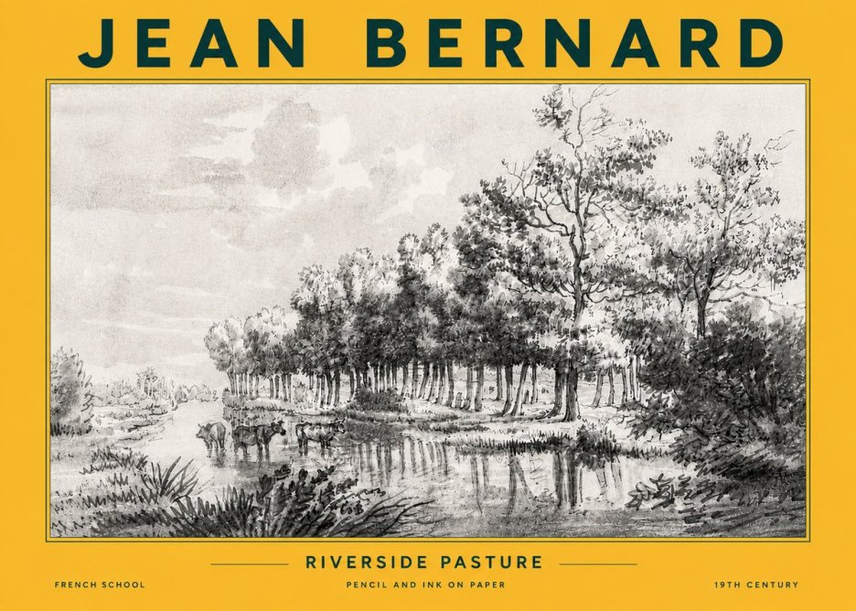 Jean Bernard Riverside Pasture No6 - Poster