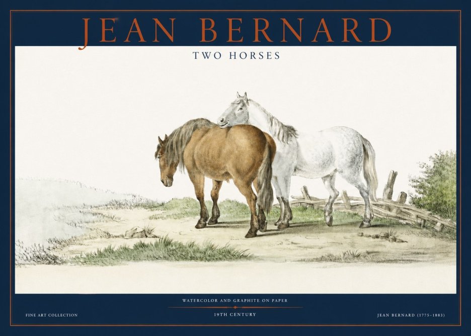 Jean Bernard Two Horses II No2 - Poster
