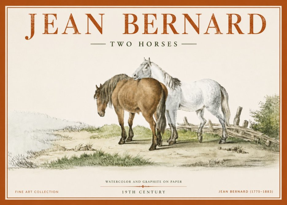 Jean Bernard Two Horses II No5 - Poster