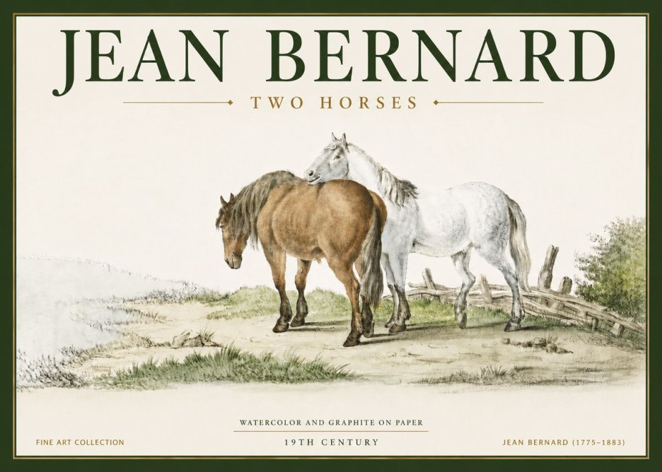 Jean Bernard Two Horses II No6 - Poster