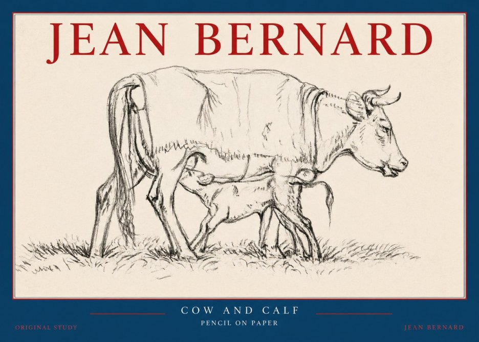 Jean Bernard Cow and Calf II No2 - Poster