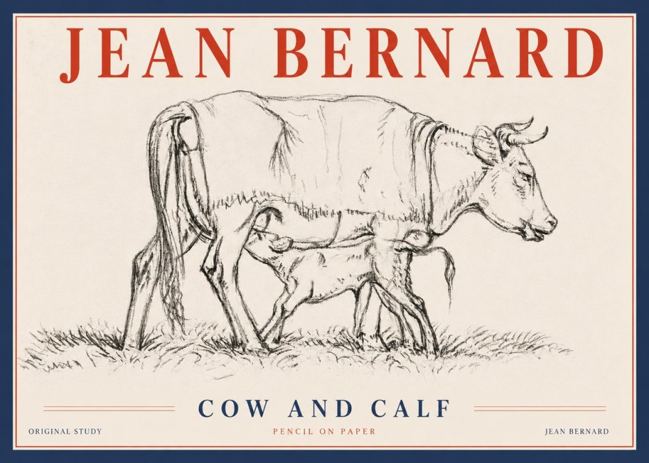 Jean Bernard Cow and Calf II No4 - Poster