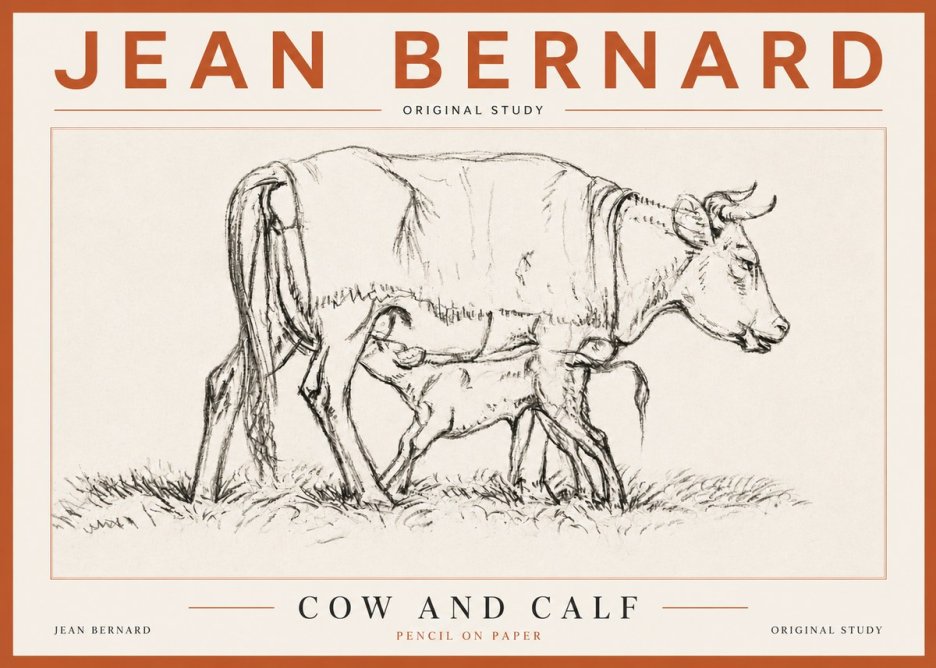 Jean Bernard Cow and Calf II No5 - Poster