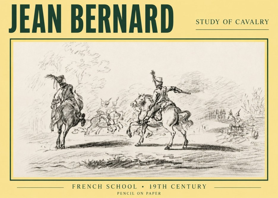 Jean Bernard Study of Cavalry No3 - Poster