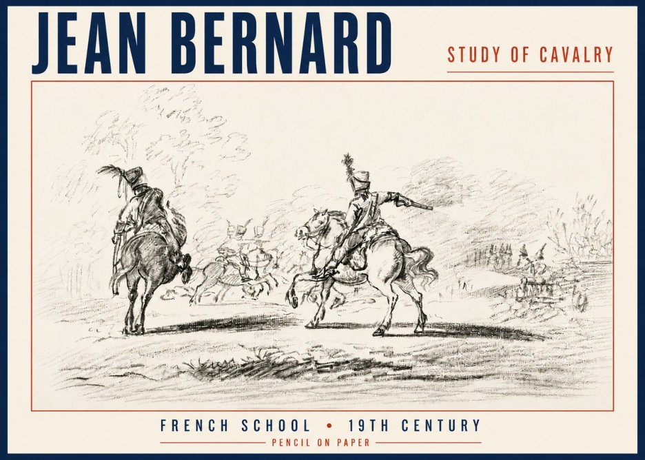 Jean Bernard Study of Cavalry No6 - Poster