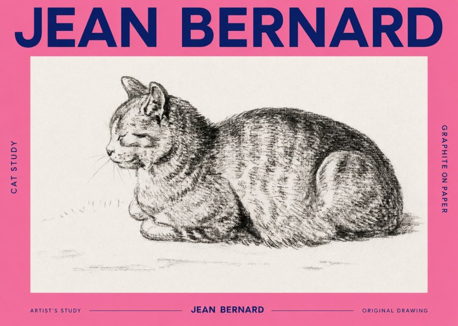 Jean Bernard Cat Study XII No2 - Poster