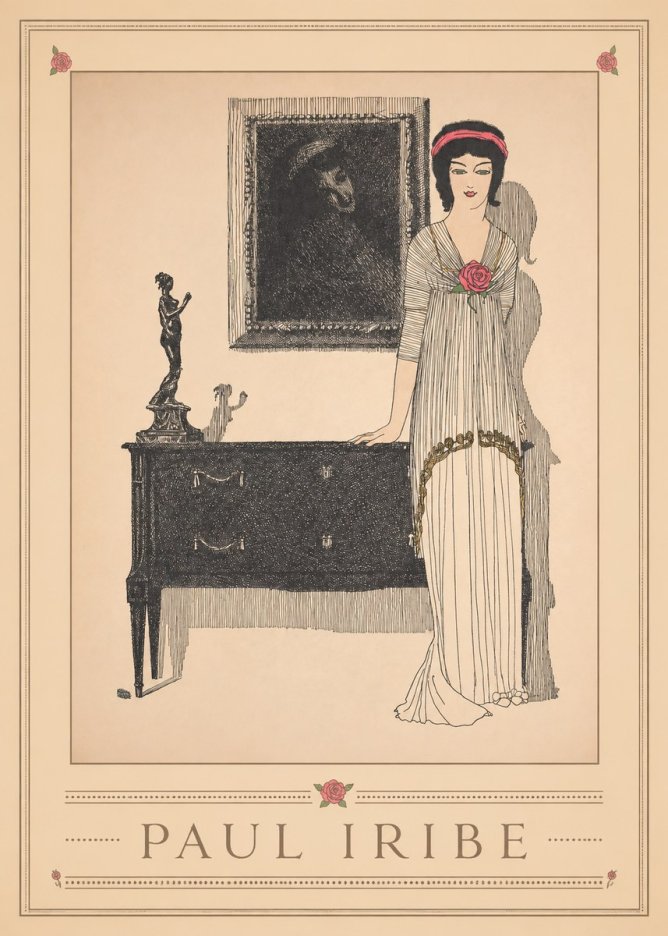 Paul Iribe Woman with Rose No1 - Poster