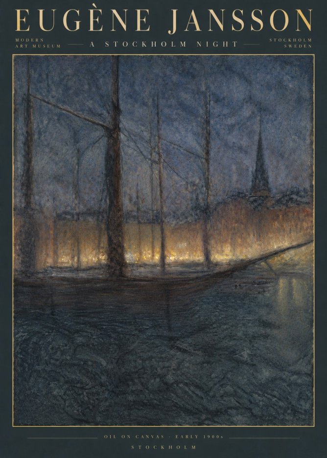 Eugène Jansson Evening on the Water No5 - Poster