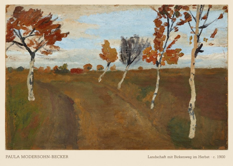 Paula Modersohn-Becker Landschaft Mit Birkenweg Im Herbst No6 - Poster