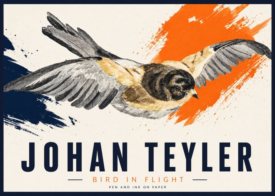 Johan Teyler Bird in Flight I No2 - Poster