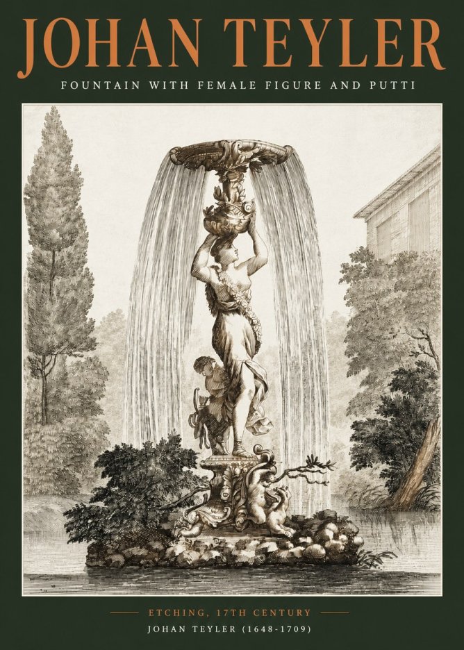 Johan Teyler Fountain with Allegorical Figures No3 - Poster