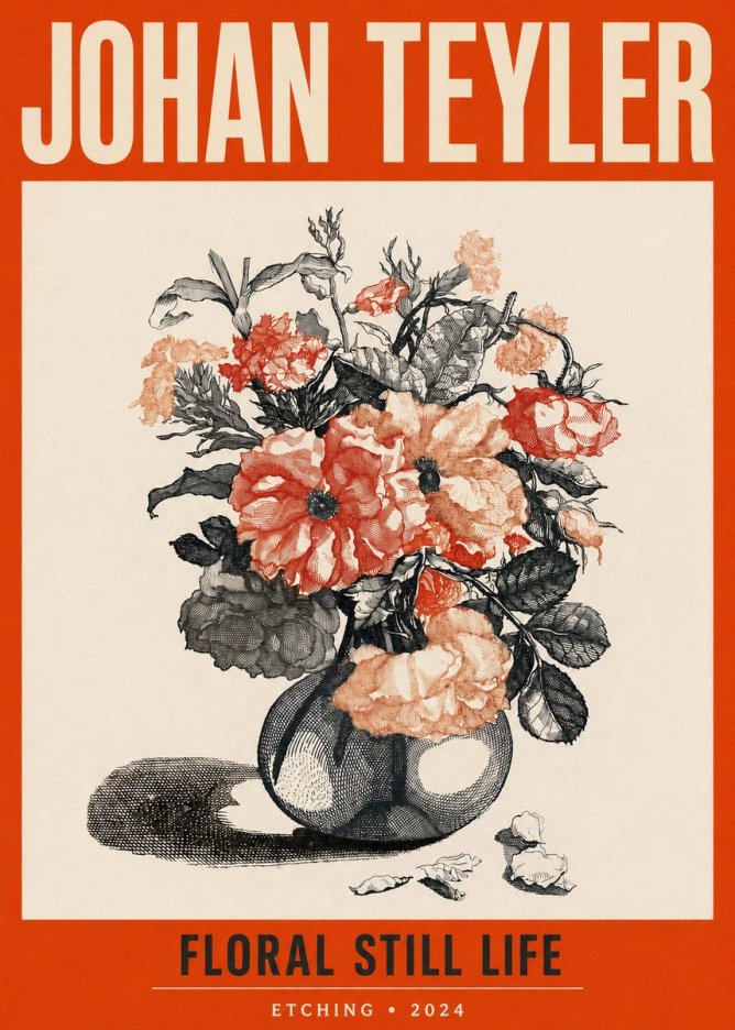 Johan Teyler Floral Still Life I No2 - Poster