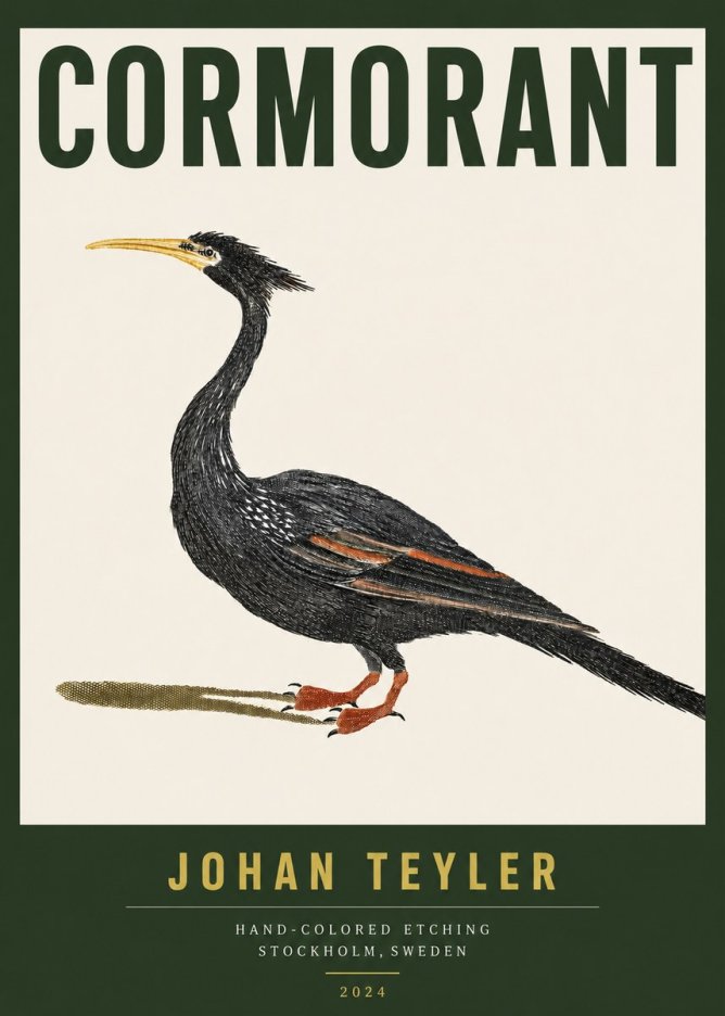 Johan Teyler Cormorant No3 - Poster