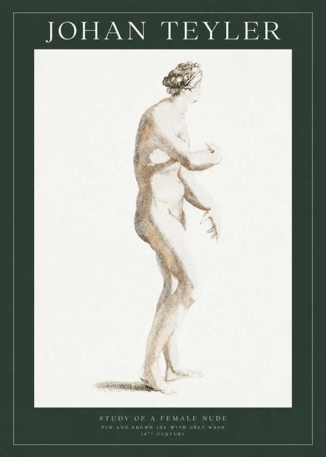 Johan Teyler Study of a Female Nude No1 - Poster