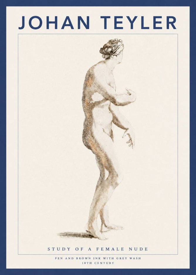 Johan Teyler Study of a Female Nude No3 - Poster