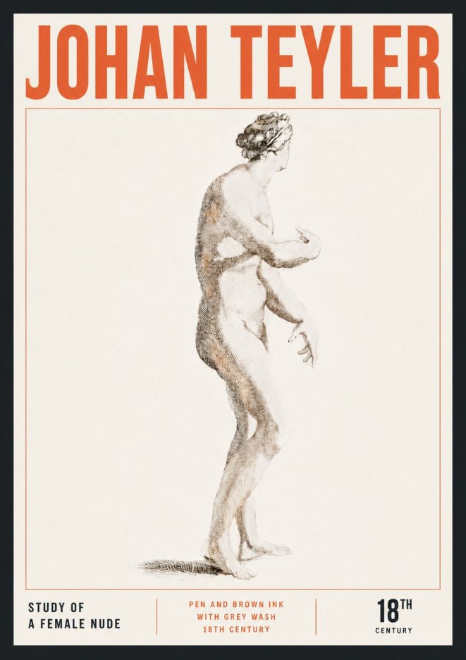 Johan Teyler Study of a Female Nude No5 - Poster