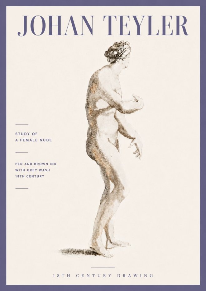 Johan Teyler Study of a Female Nude No6 - Poster