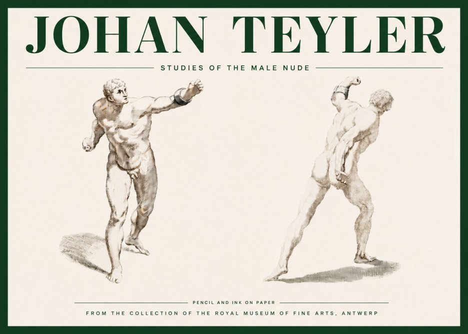 Johan Teyler Studies of the Male Nude No4 - Poster