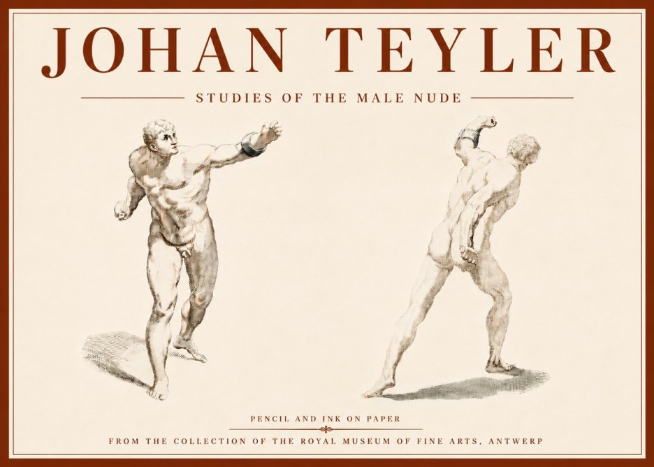 Johan Teyler Studies of the Male Nude No6 - Poster