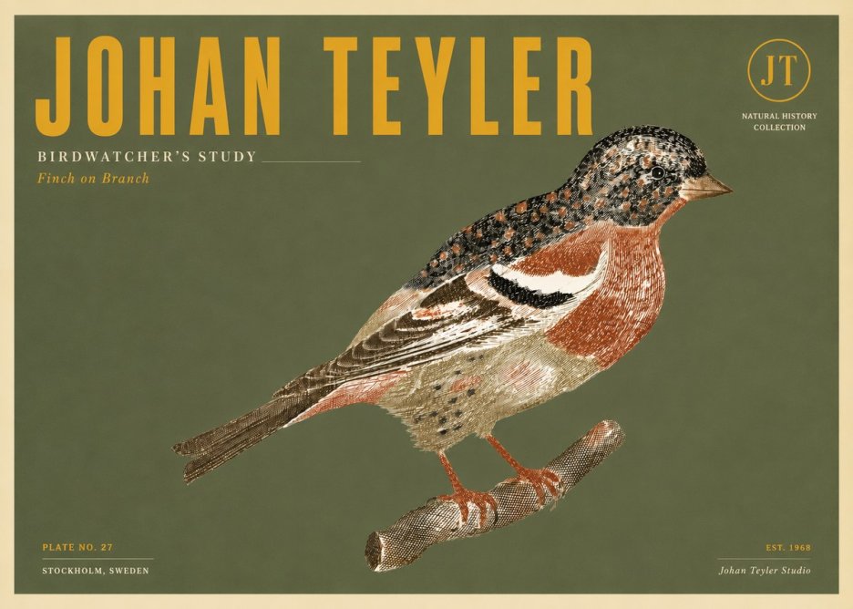 Johan Teyler Finch on Branch No5 - Poster