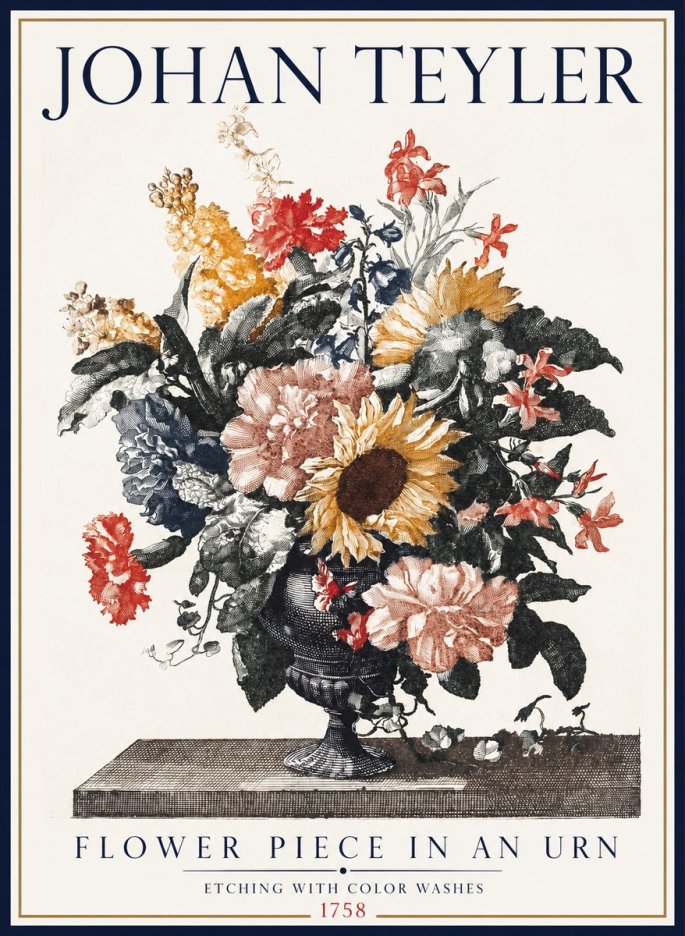 Johan Teyler Flower Piece in an Urn I No1 - Poster