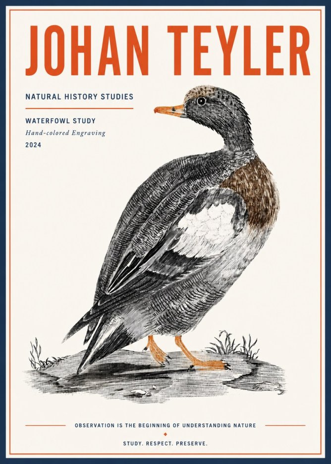 Johan Teyler Waterfowl Study No4 - Poster