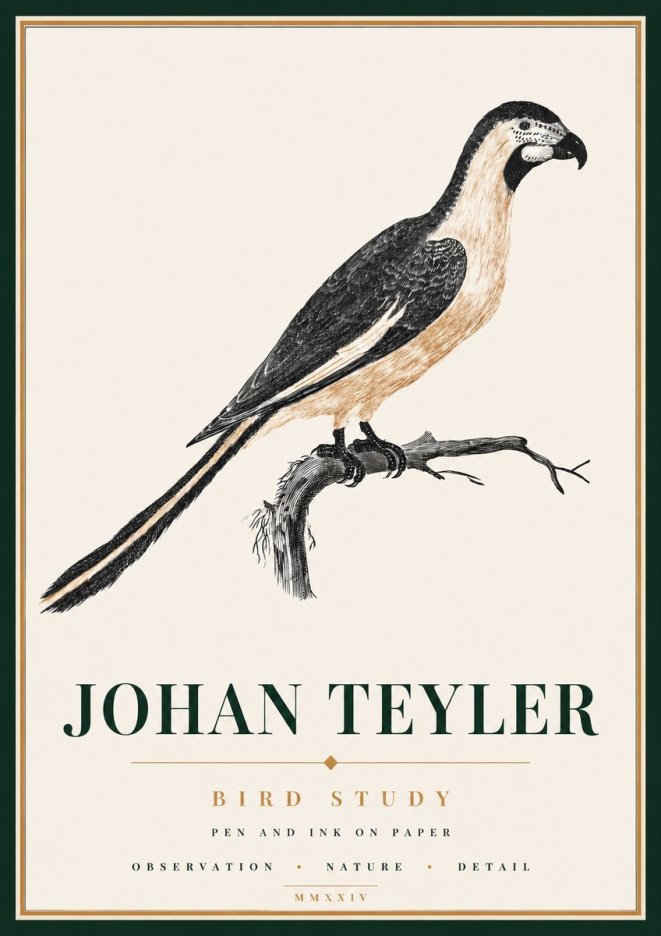 Johan Teyler Bird Study I No6 - Poster