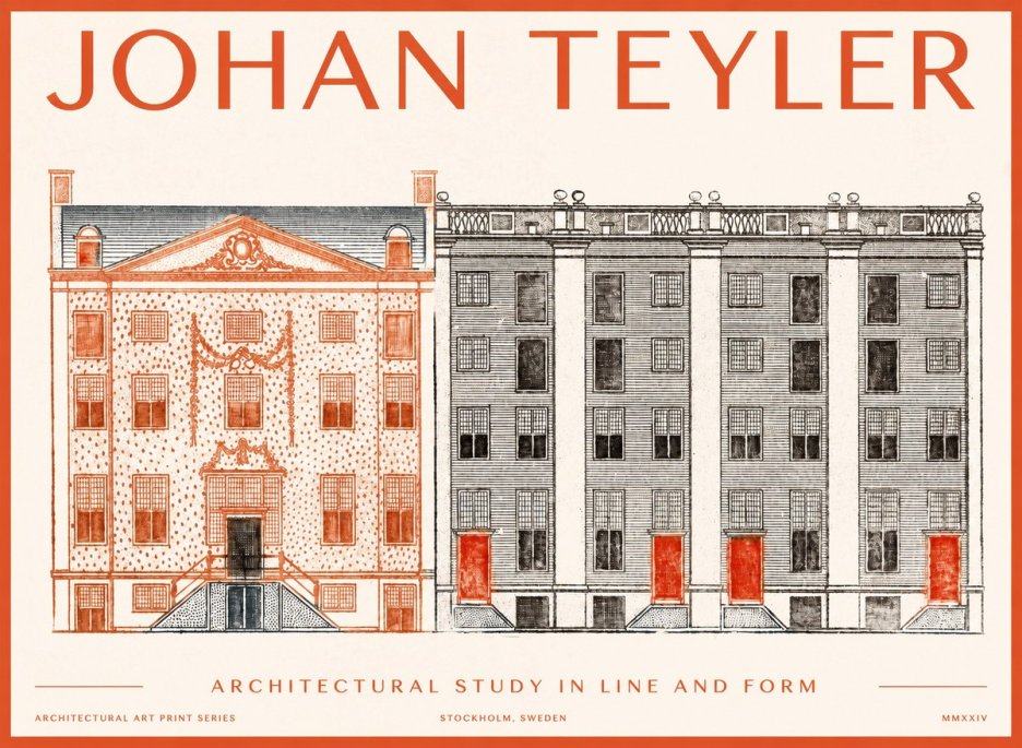 Johan Teyler Architectural Study in Line and Form No1 - Poster