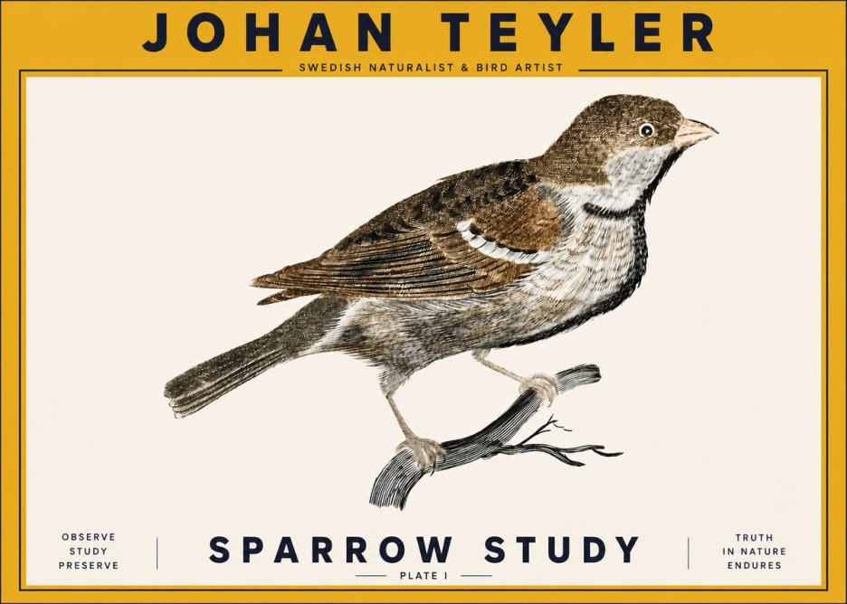 Johan Teyler Sparrow Study No6 - Poster