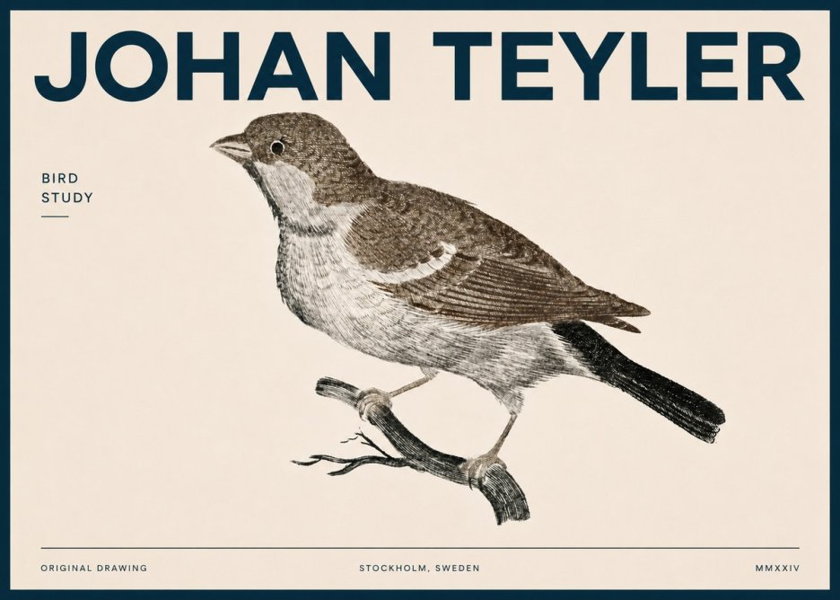 Johan Teyler Bird Study II No4 - Poster