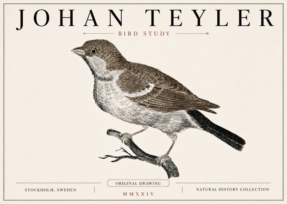 Johan Teyler Bird Study II No6 - Poster