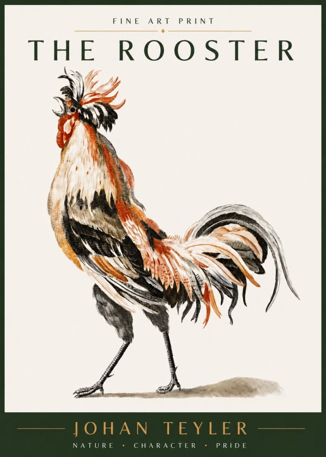 Johan Teyler The Rooster No3 - Poster