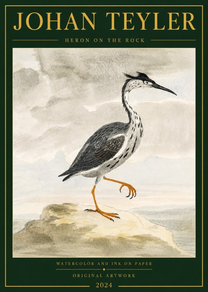 Johan Teyler Heron on the Rock No3 - Poster