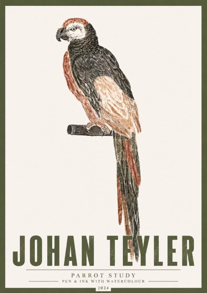 Johan Teyler Parrot Study II No4 - Poster