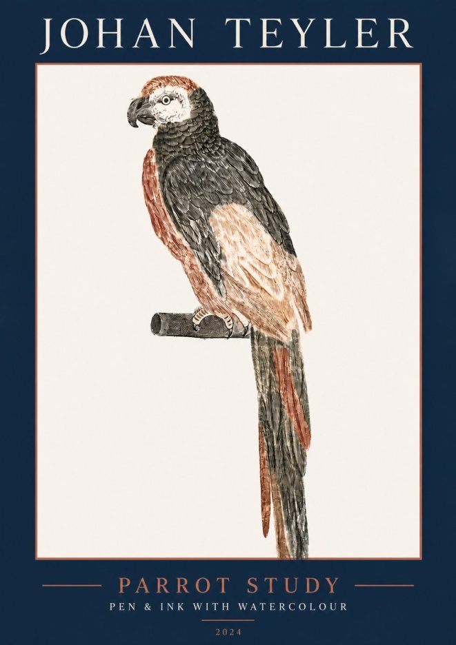 Johan Teyler Parrot Study II No5 - Poster