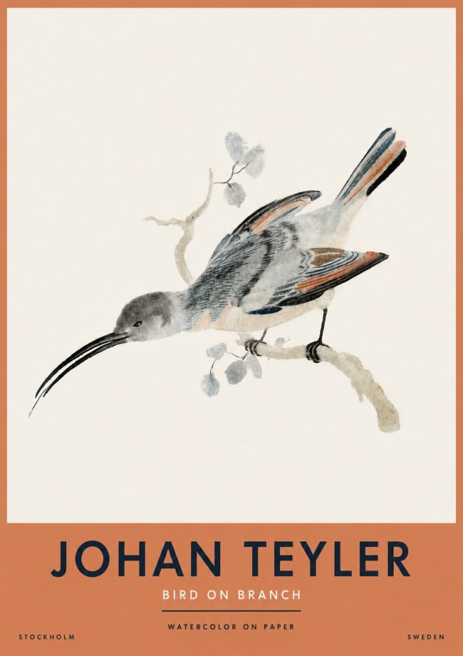 Johan Teyler Bird on Branch I No4 - Poster