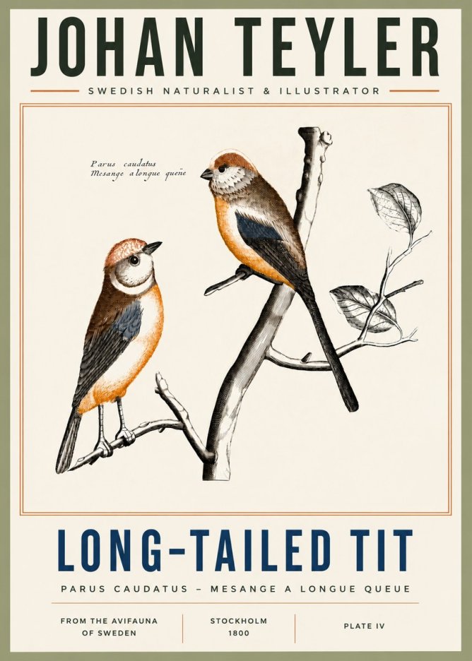 Johan Teyler Long-tailed Tit No4 - Poster