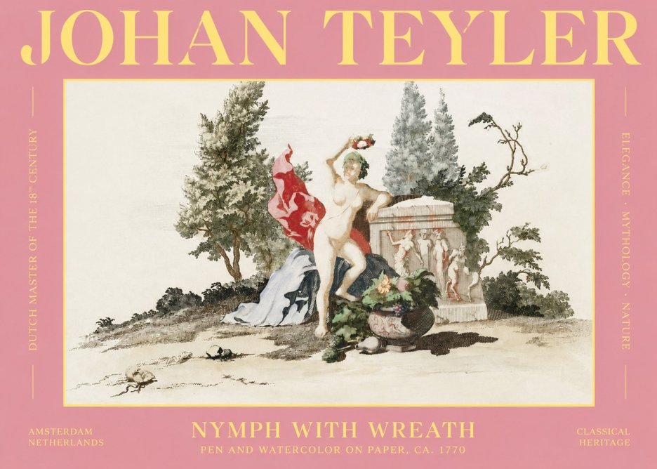 Johan Teyler Nymph with Wreath No2 - Poster