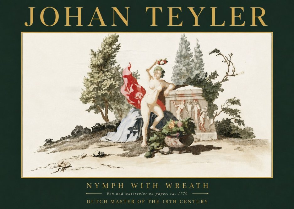 Johan Teyler Nymph with Wreath No3 - Poster