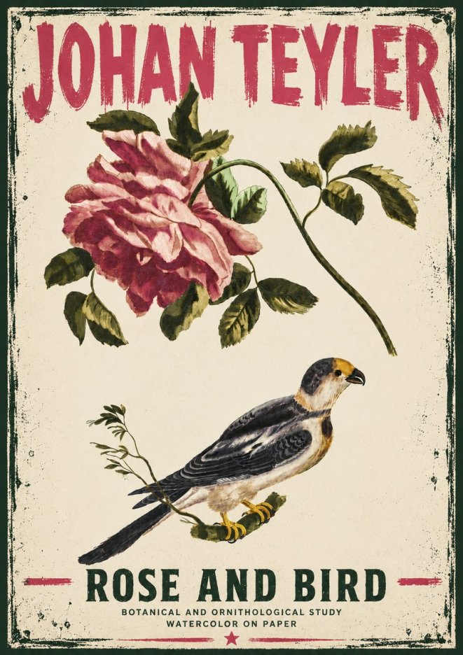 Johan Teyler Rose and Bird I No6 - Poster