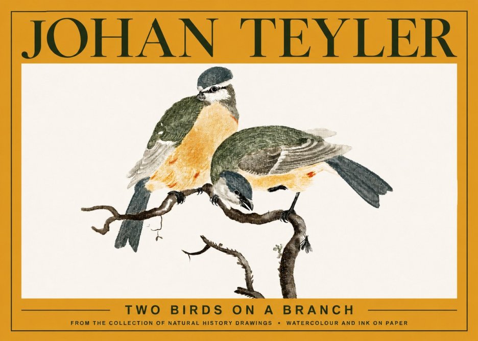 Johan Teyler Two Birds on a Branch No3 - Poster
