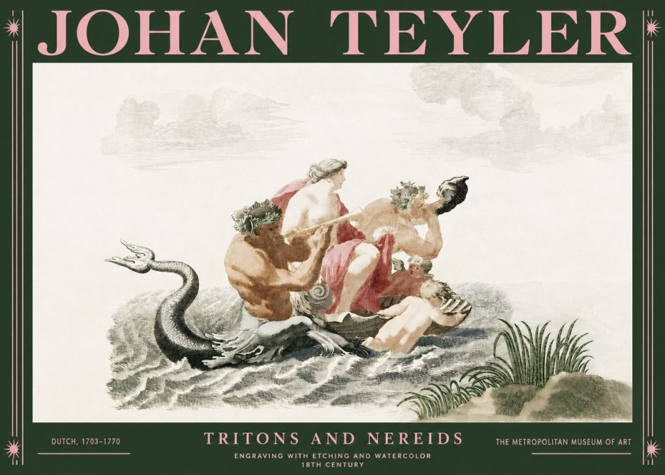 Johan Teyler Tritons and Nereids No3 - Poster