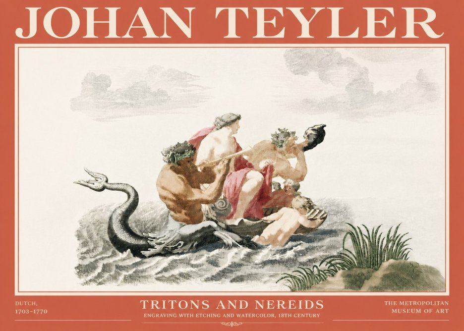 Johan Teyler Tritons and Nereids No4 - Poster