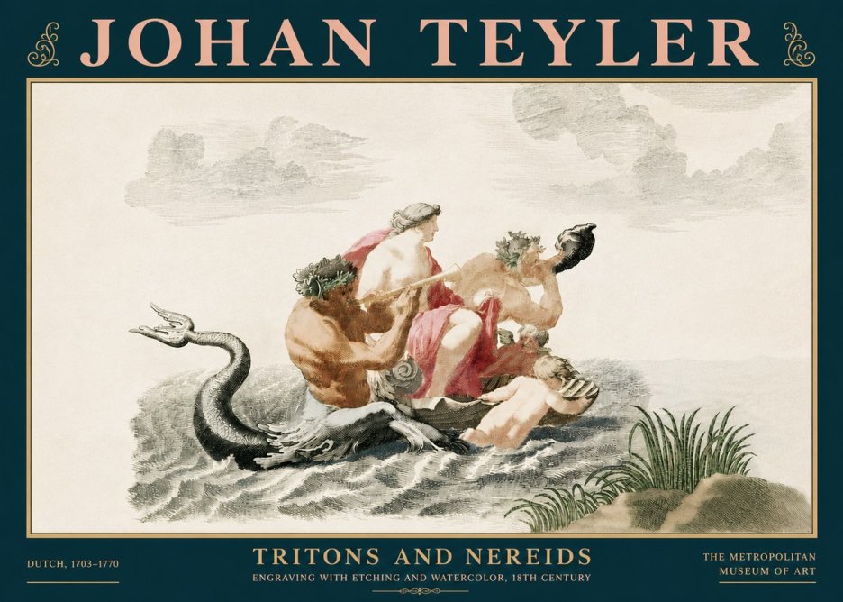 Johan Teyler Tritons and Nereids No5 - Poster