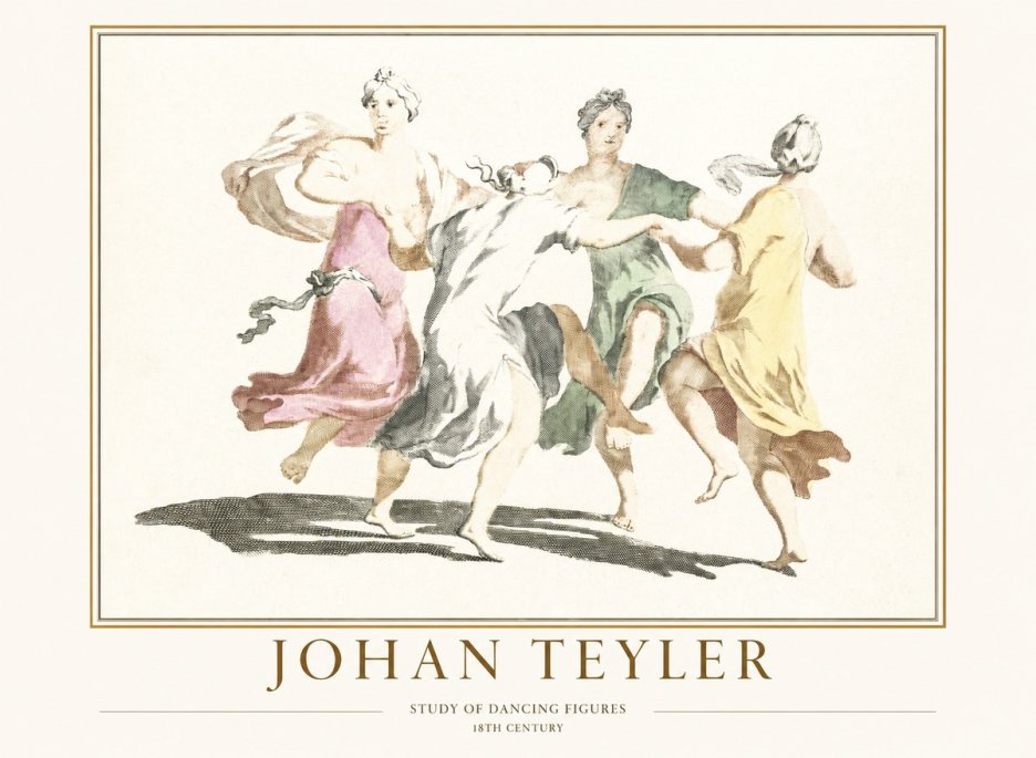 Johan Teyler Study of Dancing Figures No1 - Poster